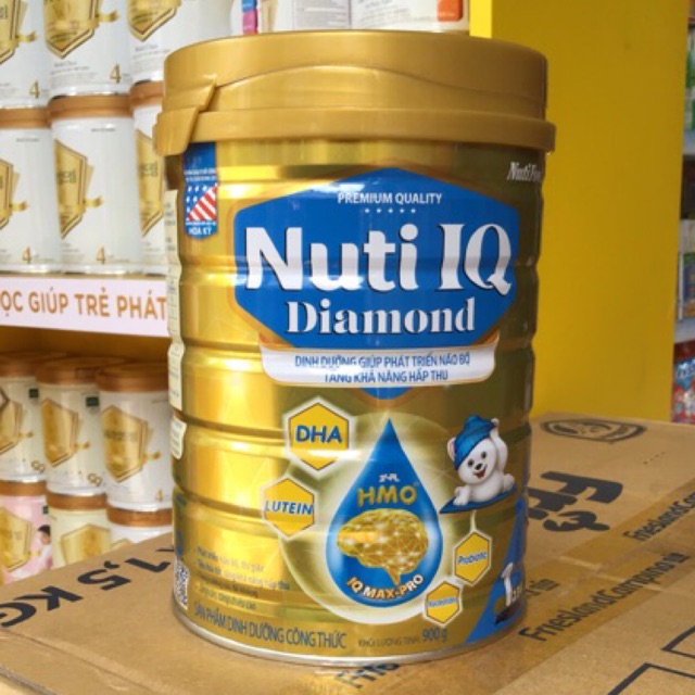 Sữa Nuti IQ Diamond 4 900g DHA và HMO (trẻ từ 2 tuổi trở lên)