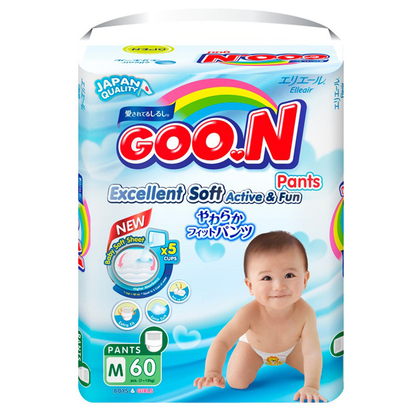 Bỉm Goon Premium Tã Dán M60 Nhât Bản (7-12Kg)